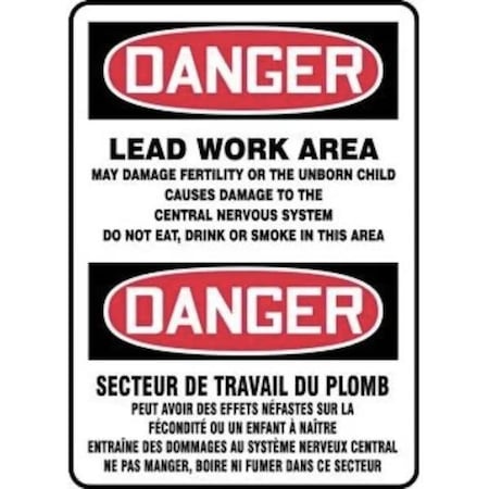 Accuform BILINGUAL OSHA DANGER SAFETY SIGN LEAD FBMCAW188VA